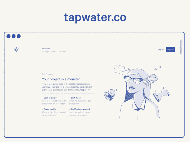 🎉🎉🎉 Tapwater.co is live 🎉🎉🎉 animation announcement app cartoon gif illustration web design