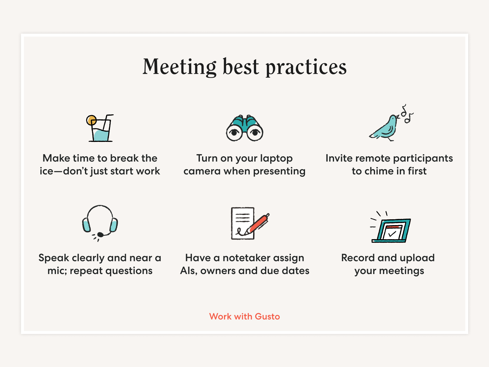 Best practices for meetings inclusion illustration design collaborative remote distributed work meetings teamwork distributed collaboration remote work