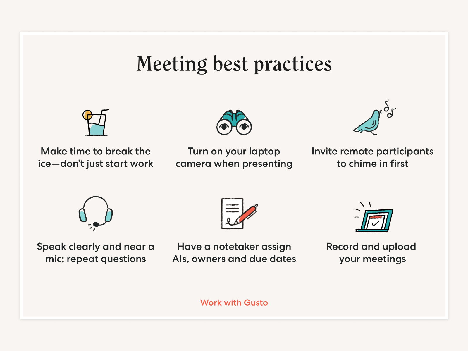 Dribbble - Meeting best practices.png by Caitlin Brisson