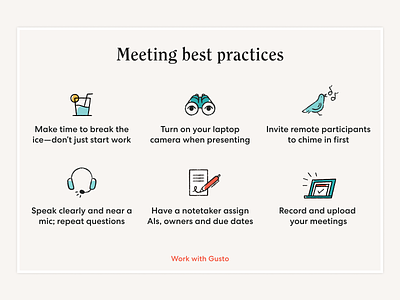 Best practices for meetings collaboration collaborative design distributed distributed work illustration inclusion meetings remote remote work teamwork