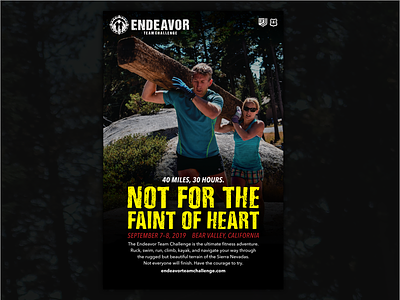 Endeavor Team Challenge Poster, 2019 adventure endurance outdoors poster race rugged