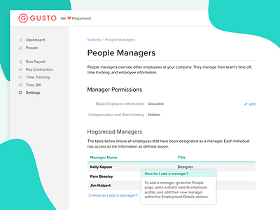 Permissions for Managers design hr cloud permissions product design ui ui ux ui design