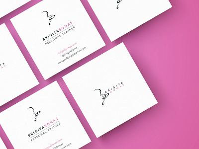 Brigita Bonas Fitness Business Cards By Orfi Media branding branding design business card design graphic design icon logo print design typography