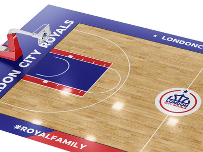 London City Royals Branding Logo Basketball Court