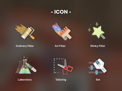 Semi-realistic icon icon illustration ui