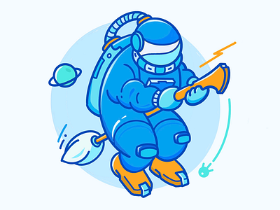 Magic in Space astronaut doodle icon illustration ipad magic procreate space ui vector
