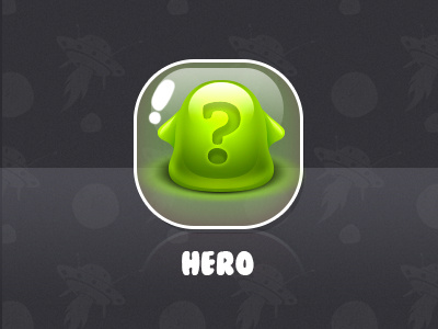 Button Hero button game glass green hero jellu menu question