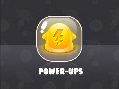 Icon Button Power Ups button game glass hero jellu menu power yellow