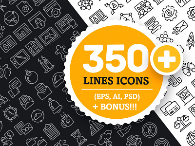 Collection Lines Icons (350+)