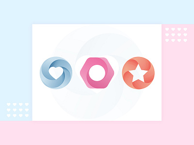 Graphics circle heart round star