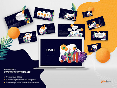 Free Uniq Business PowerPoint Templates creative slides free freeslides freetemplates illustration infographic pitch deck powerpoint template