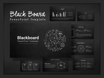 Blackboard PowerPoint Template for Business Profile Presentation