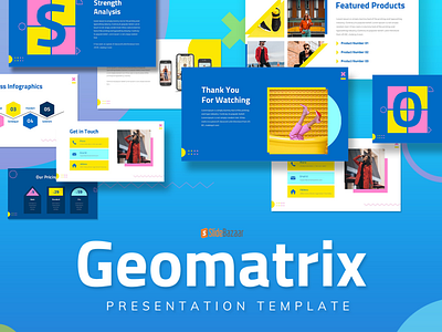Geomatrix Presentation Template bauhaus businesspresentationtemplates creative slides freetemplates geometric geometricpatterns geomtricdesign graphic design powerpoint