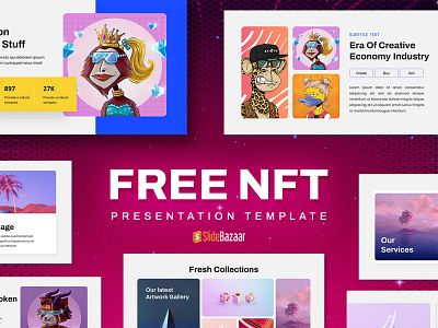 NFT Presentation Template (FREE) businesspresentationtemplates creative slides free freeslides freetemplates nft nftartist nftpresentation nftslides powerpoint