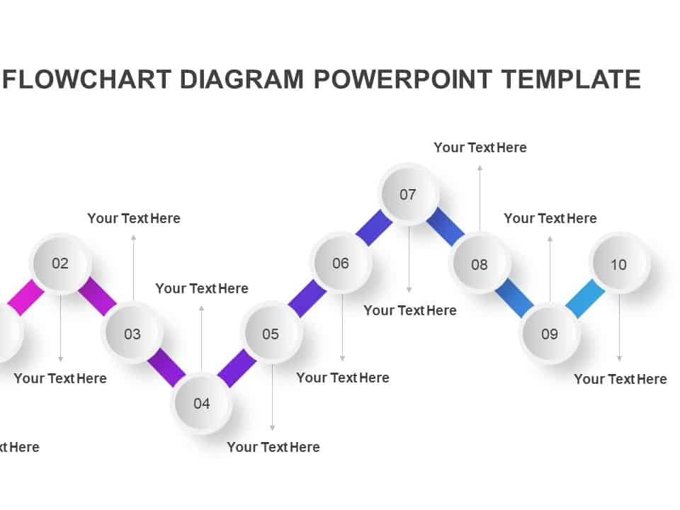 Dribbble 10 step flow chart diagram powerpoint template jpg By 