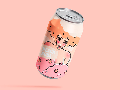 Peach Soda design branding can can design character design girl illustration packaging design peach peaches soda