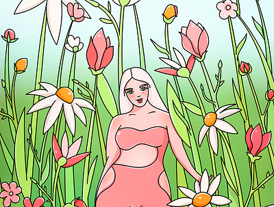 Spring Has Come bloom character fairy flowers garden illustration poster spring spring break woman