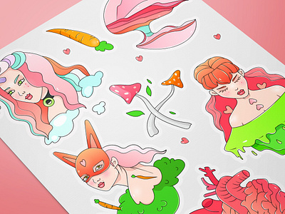 Stickers "Pink" cgart character characterdesign illustration illustration agency sticker design stickers