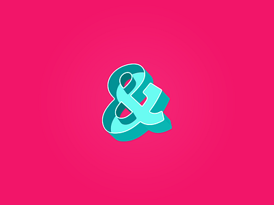 Ampersand Mark 3d ampersand color flat green letter lettering logo mark pink teal
