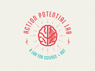 Action Potential Logo art bolt brain burst circle education illustration lab logo science sparks type