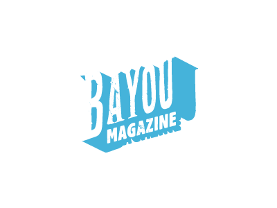Bayou Magazine Logo bayou blue inverted logo new orleans type