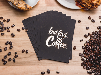 Gold Coffee Cards black card coffee design flyer gold print quantum script type