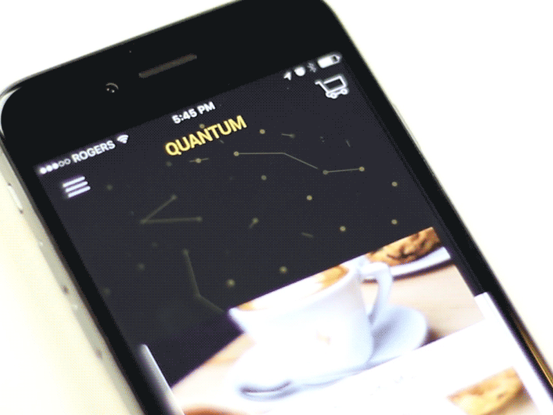 Qunatum App animation app bolt coffee iphone quantum ui ux