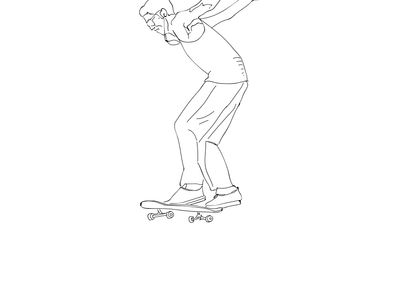 Kickflip cell drawing illustration kickflip line skate skateboard