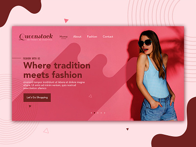 Queenstock Web UI brand brandidentity branding business agency cool colors cool stuff design fashion fashion brand garphicdesign girl pink we design webdesign website woman