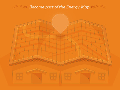 Solar Postcard illustration map solar panels vector
