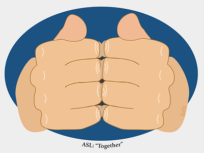 "Together" in American Sign Language accessibility asl disability hands inclusive design sign language sketch