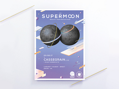 Supermoon Poster 2d 3d electro identity planets posters