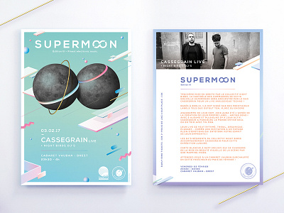 Dribbble Supermoon Flyers 2d 3d colourful electro festival flyer fresh graphicdesign illustration