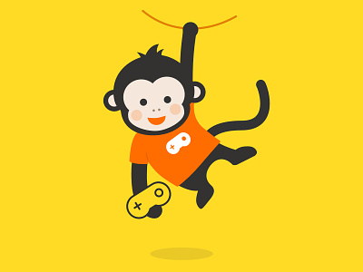 mascot design-monkey fun game mascot monkey