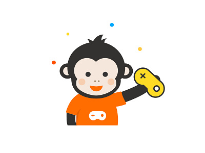 mascot design-monkey cartoon game mascot monkey play