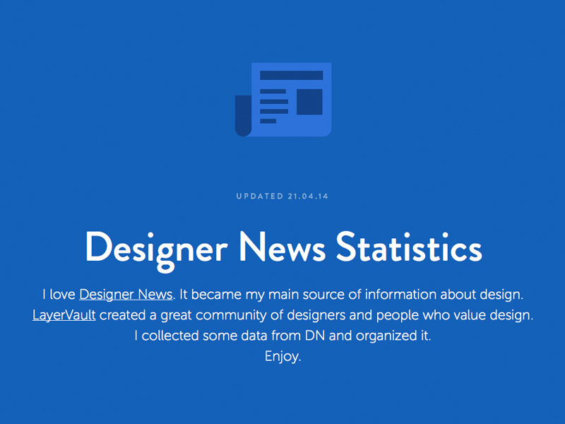 Designer News Statistics dn designer news statistics news layervault