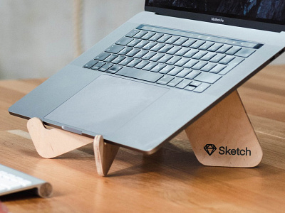 OpenStanding — Custom-Braded Laptop Stand branded ergonomics ergonomy laser cut merchandise plywood swag