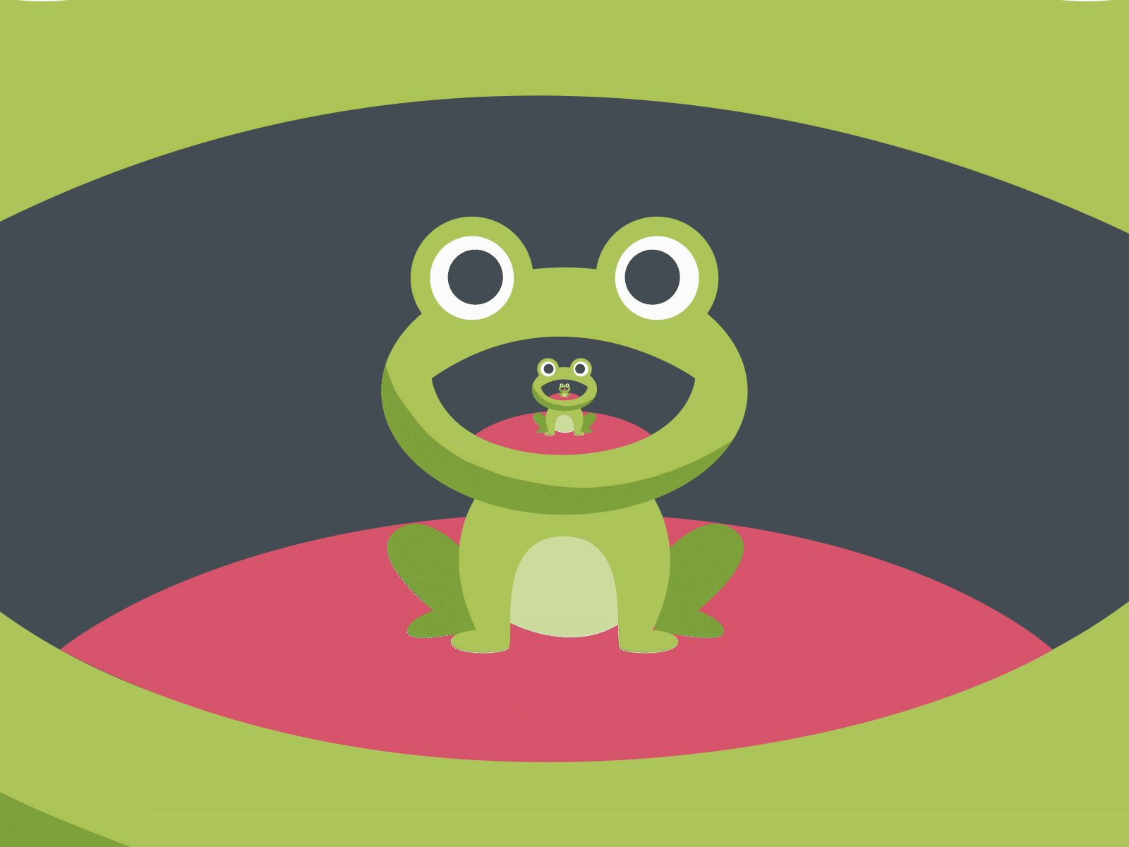 looped animation. Frog after effects animation frog illustration looped animation motion recursion simple animation vector