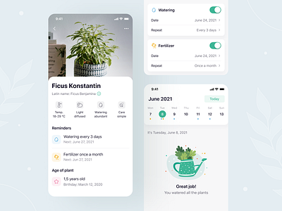 Botanist — plant care app (redesign) app clean ui mobile app mobile design plant care plants ui ux ui ux design userinterface