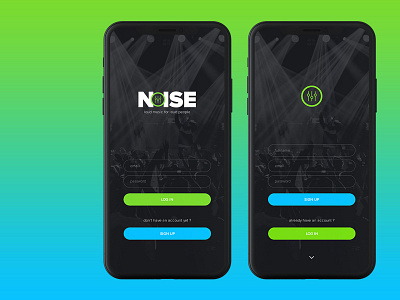 Noise log in / sign up (UI Design)