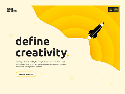 Raket Creatives above the fold branding design homepage layout mobile ui ux webdesign website