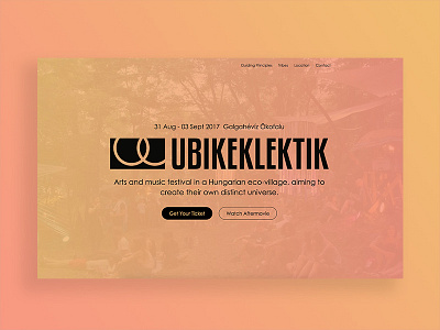 Ubikeklektik Festival Website desktop festival hungary music ui web design