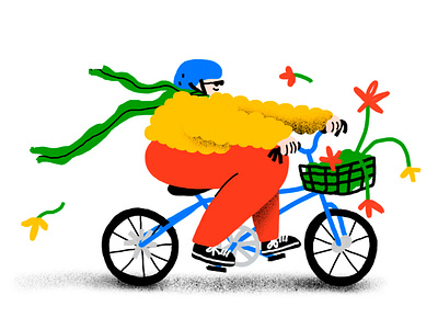 Spring bicycle character editorial illustration graphic design illustration spring