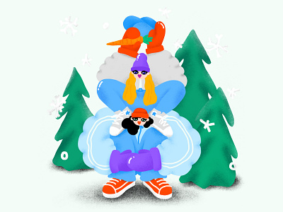 Snowman character design illustration procreate snow snowman winter