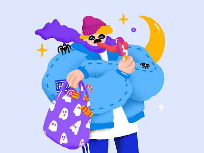 Spooky candy day candy character design halloween hipster night