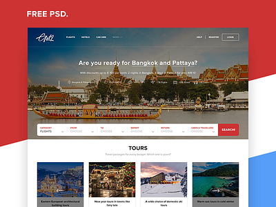 Travel Agency Landing Page | Free PSD agency banner booking flight free psd site travel ui web