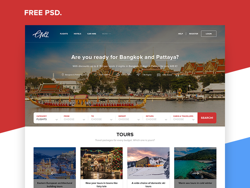 Travel Agency Landing Page | Free PSD by Altay Suna on Dribbble