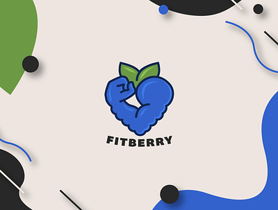 FitBerry Logo Concept arm berry blackberry blueberry fist fit fitness fitness app fitness logo food logo fruit fruit logo leaf logo smoothie strength vector