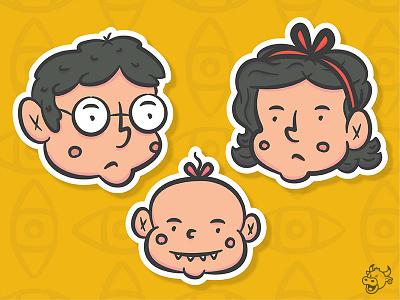 Unfortunate baby boy characters girl illustration netflix series of unfortunate events vector