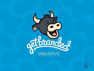 GetBranded Cow (Wink) character cow custom type logo logotype moo script